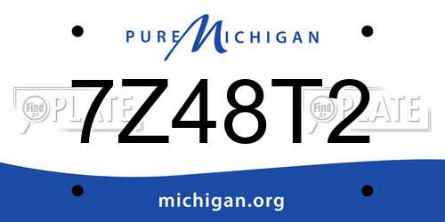 7Z48T2 Michigan License Plate