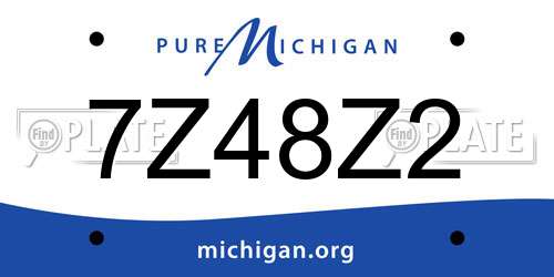 7Z48Z2 Michigan License Plate