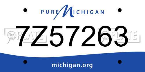7Z57263 Michigan License Plate
