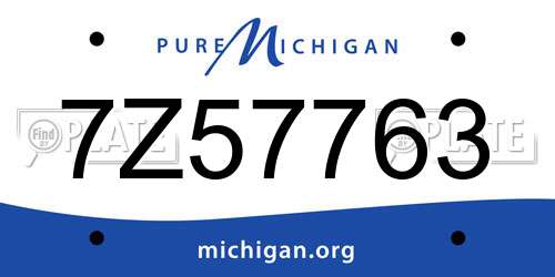 7Z57763 Michigan License Plate