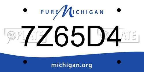 7Z65D4 Michigan License Plate