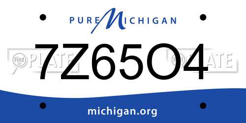 7Z65O4 Michigan License Plate