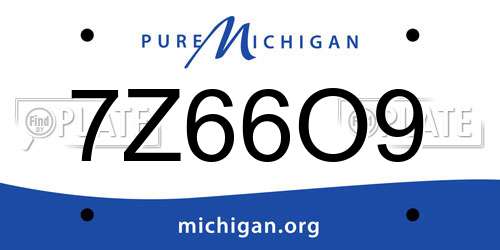 7Z66O9 Michigan License Plate
