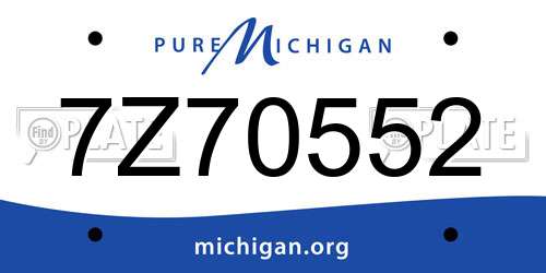 7Z70552 Michigan License Plate
