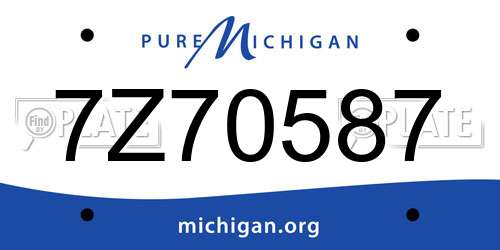 7Z70587 Michigan License Plate