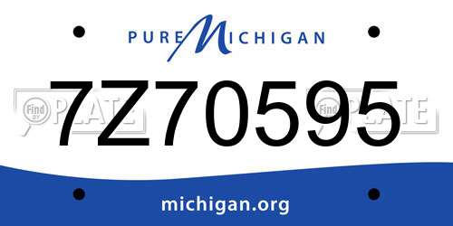 7Z70595 Michigan License Plate