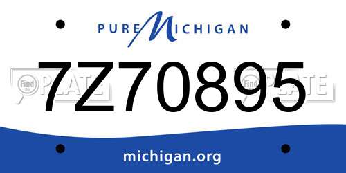 7Z70895 Michigan License Plate