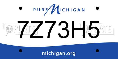 7Z73H5 Michigan License Plate