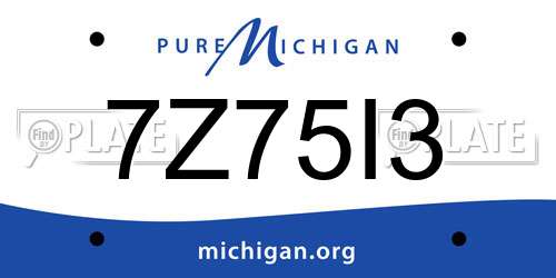 7Z75I3 Michigan License Plate