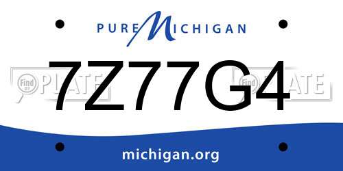 7Z77G4 Michigan License Plate