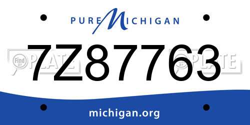7Z87763 Michigan License Plate