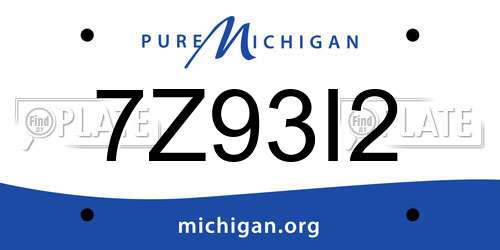 7Z93I2 Michigan License Plate