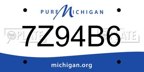 7Z94B6 Michigan License Plate