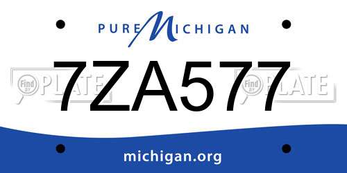 7ZA577 Michigan License Plate