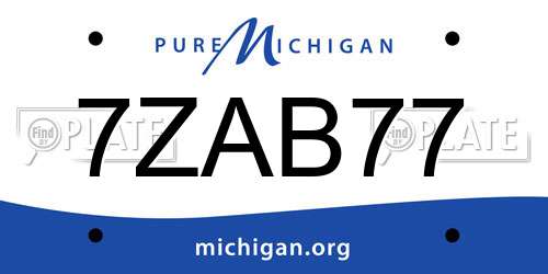 7ZAB77 Michigan License Plate