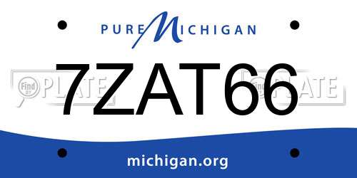 7ZAT66 Michigan License Plate