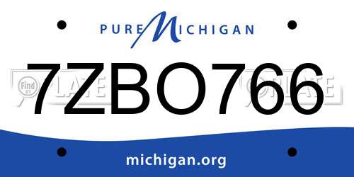 7ZBO766 Michigan License Plate