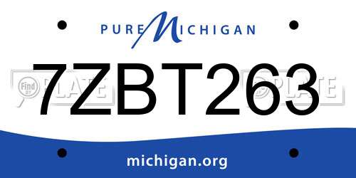 7ZBT263 Michigan License Plate