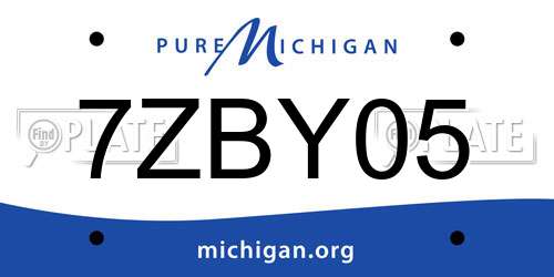7ZBY05 Michigan License Plate