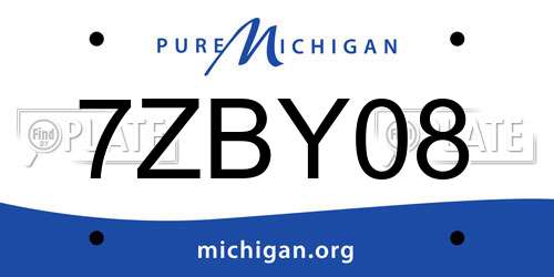 7ZBY08 Michigan License Plate