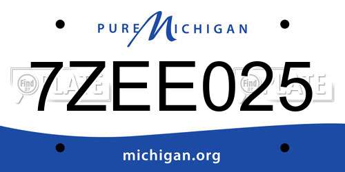 7ZEE025 Michigan License Plate
