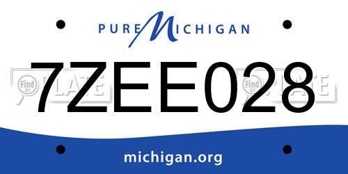 7ZEE028 Michigan License Plate