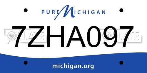7ZHA097 Michigan License Plate