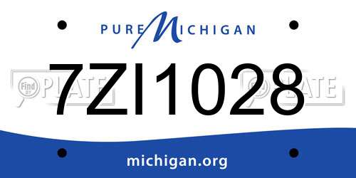 7ZI1028 Michigan License Plate