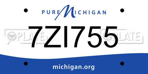 7ZI755 Michigan License Plate