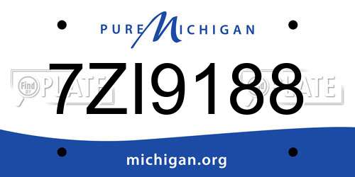 7ZI9188 Michigan License Plate
