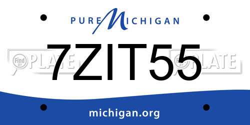 7ZIT55 Michigan License Plate