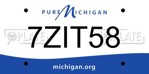 7ZIT58 Michigan License Plate