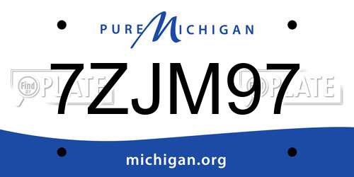 7ZJM97 Michigan License Plate