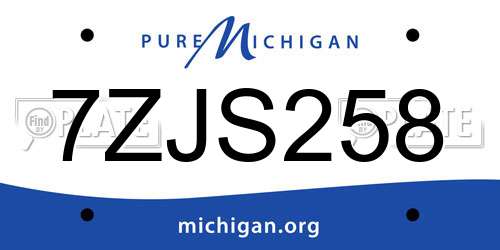 7ZJS258 Michigan License Plate