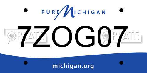 7ZOG07 Michigan License Plate