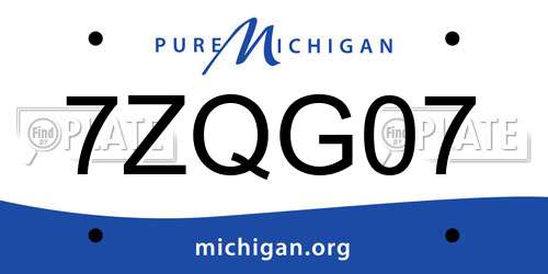 7ZQG07 Michigan License Plate