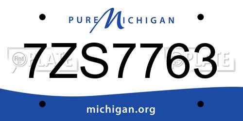 7ZS7763 Michigan License Plate