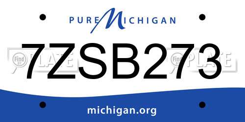 7ZSB273 Michigan License Plate