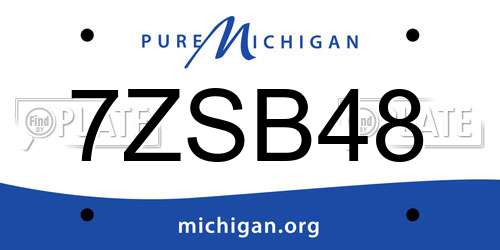 7ZSB48 Michigan License Plate