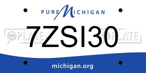 7ZSI30 Michigan License Plate