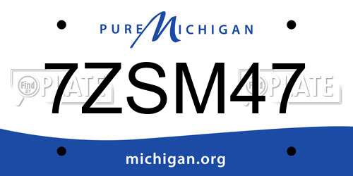 7ZSM47 Michigan License Plate