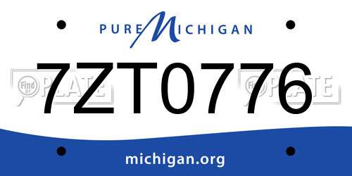 7ZT0776 Michigan License Plate