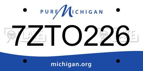 7ZTO226 Michigan License Plate