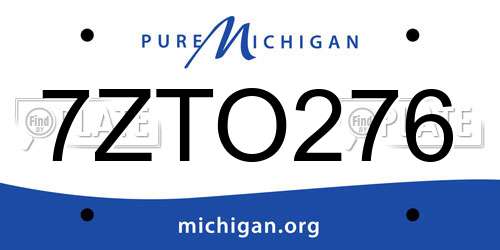 7ZTO276 Michigan License Plate