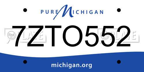 7ZTO552 Michigan License Plate