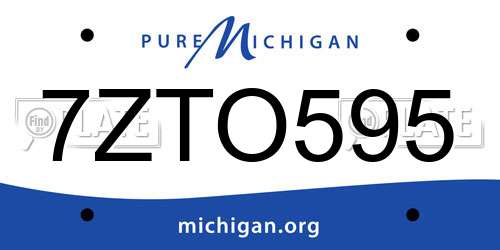 7ZTO595 Michigan License Plate