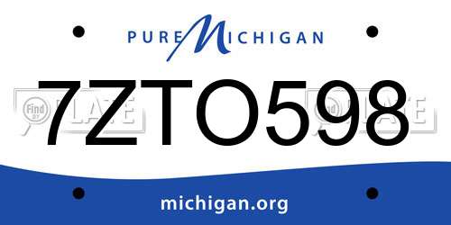 7ZTO598 Michigan License Plate