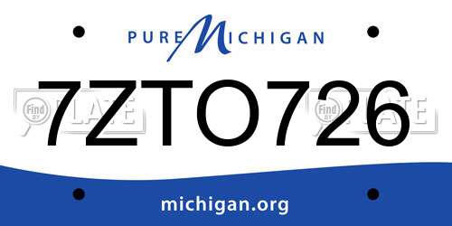 7ZTO726 Michigan License Plate