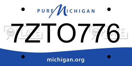 7ZTO776 Michigan License Plate