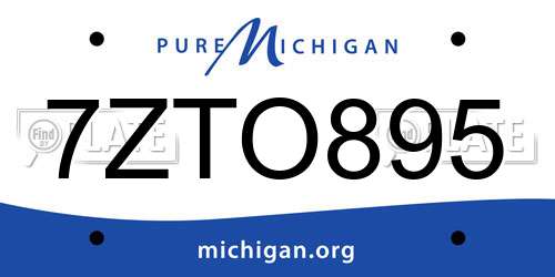 7ZTO895 Michigan License Plate